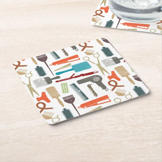 Haarpflege-Muster Rechteckiger Pappuntersetzer (angewinkelt)