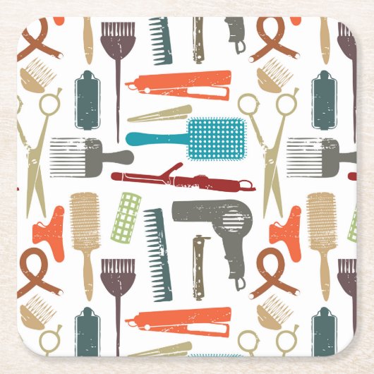 Haarpflege-Muster Rechteckiger Pappuntersetzer (Vorderseite)