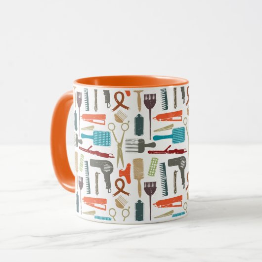 Haarpflege-Muster Tasse (Vorderseite Links)