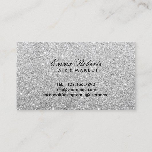 Haarsalon Blow Dry Bar Silver Glitzer Loyalität Treuekarte (Rückseite)