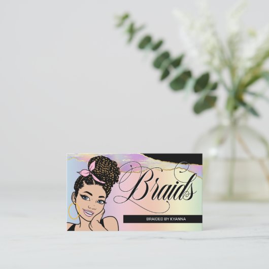 Haarsalon, Brader Stylist, Geflecht, Hübsche Paste Visitenkarte (Stehend Vorderseite)