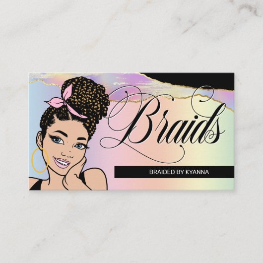 Haarsalon, Brader Stylist, Geflecht, Hübsche Paste Visitenkarte (Vorderseite)