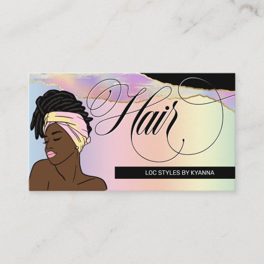 Haarsalon, Brader Stylist, Loctician, Beautician B Visitenkarte (Vorderseite)