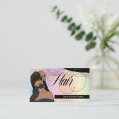 Haarsalon, Brader Stylist, Loctician Rainbow Glam Visitenkarte (Stehend Vorderseite)