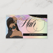 Haarsalon, Brader Stylist, Loctician Rainbow Glam Visitenkarte (Vorderseite)