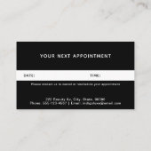 Haarsalon Fügen Sie Ihr Logo schwarz hinzu Terminkarte (Rückseite)