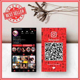 Haarsalon Instagram Red   QR-Code für soziale Medi Visitenkarte