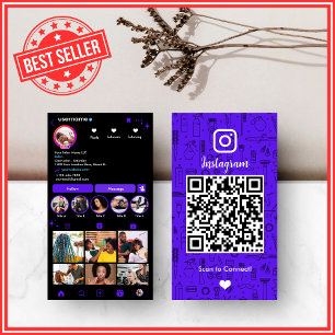 Haarsalon Instagram Violet QR-Code für soziale M Visitenkarte