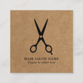Haarsalon/Stylist Schere Imitate Kraft QR Code Quadratische Visitenkarte (Vorderseite)