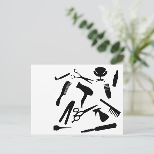 Haarsalon-Tools | Postkarte (Stehend Vorderseite)