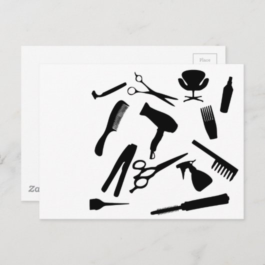 Haarsalon-Tools | Postkarte (Vorne/Hinten)