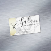 Haarsalon Tools und Gold Brushed Magnetische Visitenkarte (Beispiel)