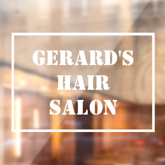 Haarsalonname auf einer Fensterklammer Fensteraufkleber (Blatt 2)