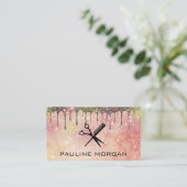 Haarsalontools | Glitzer Star Dust Visitenkarte (Stehend Vorderseite)