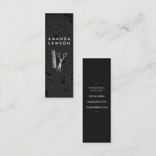 Haarsalontools | Sechskantmuster Mini Visitenkarte (Vorne/Hinten)
