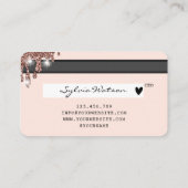 Haarschere Kreditkarte Styling Rose Gold Visitenkarte (Rückseite)