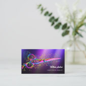 Haarschere Pastell Glitter Visitenkarte (Stehend Vorderseite)