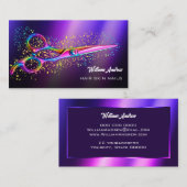 Haarschere Pastell Glitter Visitenkarte (Vorne/Hinten)