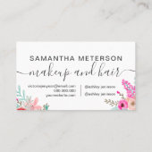 Haarschminz pinkfarbenes Aquarellschrift Terminkarte (Rückseite)