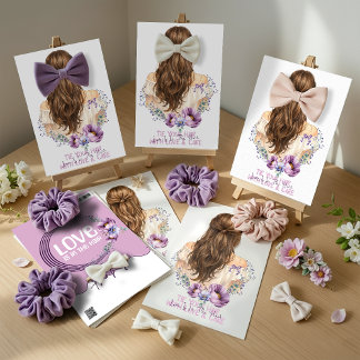 Haarschmuck- und Scrunchie-Displaykarte Floral Bou Feiertagskarte