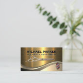 Haarschneider | Stachelrost | Gold Visitenkarte (Stehend Vorderseite)