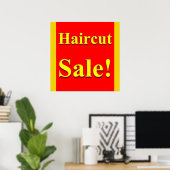 Haarschnitt-Angebot Poster Matt (Heimbüro)