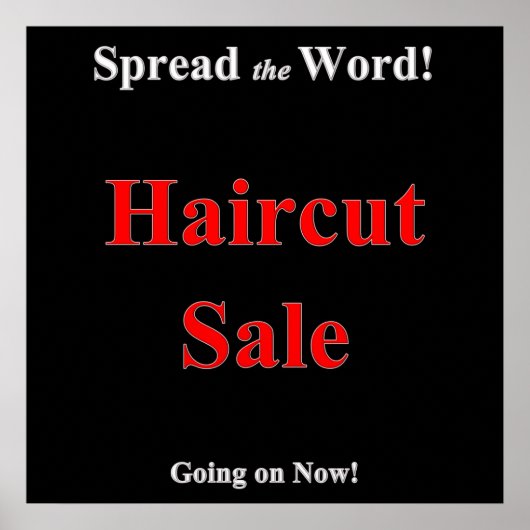 Haarschnitt-Angebot Poster Matt (Vorne)