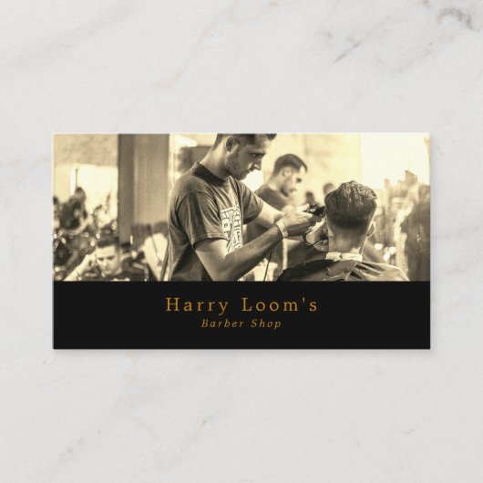 Haarschnitt, Männerbügel Visitenkarte (Vorderseite)