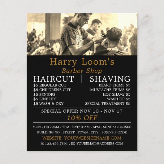 Haarschnitt, Männerwerbung Flyer (Vorne)