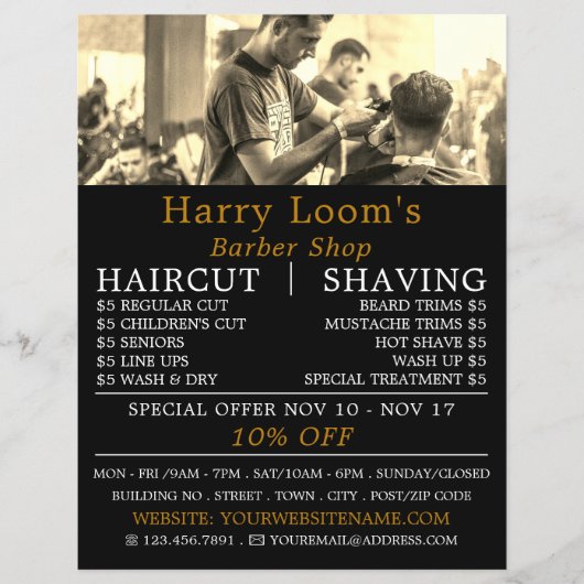 Haarschnitt, Männerwerbung Flyer (Vorne)