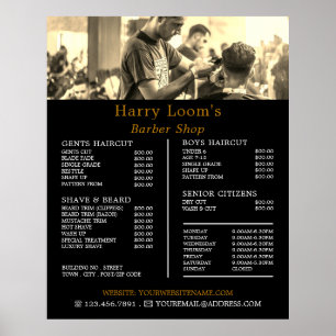 Haarschnitt, Preisliste Poster Herren Friseure