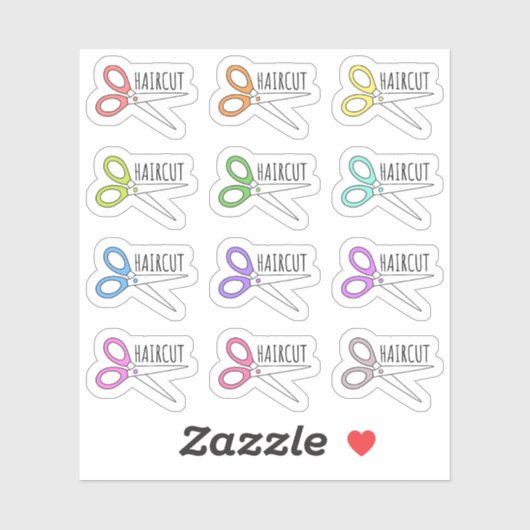 Haarschnitt Scheren Haarsalon Erinnerung Bujo Plan Aufkleber (Blatt)