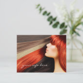 Haarschnitt Stylist Farbe Langhaar Design Postkart Postkarte (Stehend Vorderseite)