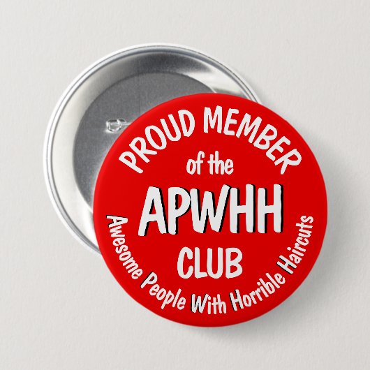 Haarschnitt-Witz Button (Vorne & Hinten)