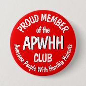 Haarschnitt-Witz Button (Vorderseite)