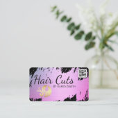 Haarschnitte | Gold gebürstet | Frauen-Beauty-Logo Visitenkarte (Stehend Vorderseite)