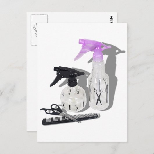 HaarschnittSprayFlasche060910Schatten Postkarte (Vorne/Hinten)
