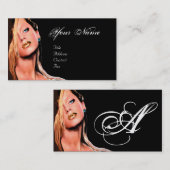 HAARSCHÖNHEIT MAKEUP KÜNSTLER COSMETICS MONOGRAMM VISITENKARTE (Vorne/Hinten)