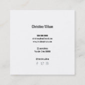 Haarskript auf Pastellfarben Quadratische Visitenkarte (Rückseite)