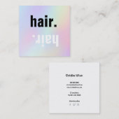 Haarskript auf Pastellfarben Quadratische Visitenkarte (Vorne/Hinten)