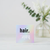 Haarskript auf Pastellfarben Quadratische Visitenkarte (Stehend Vorderseite)