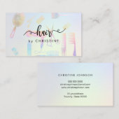 Haarskript auf Pastellmuster Visitenkarte (Vorne/Hinten)