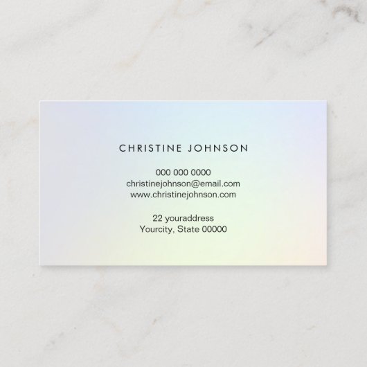 Haarskript auf Pastellmuster Visitenkarte (Rückseite)