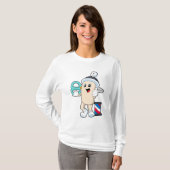 Haarspray als Friseur mit Schere T-Shirt (Vorne ganz)