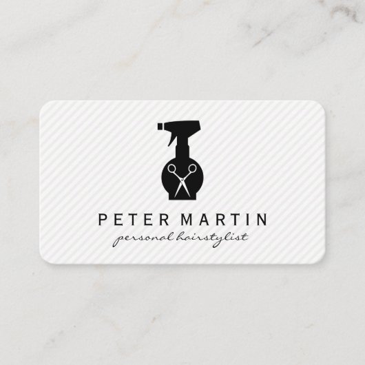 Haarspray Flasche und Schafe Visitenkarte (Vorderseite)