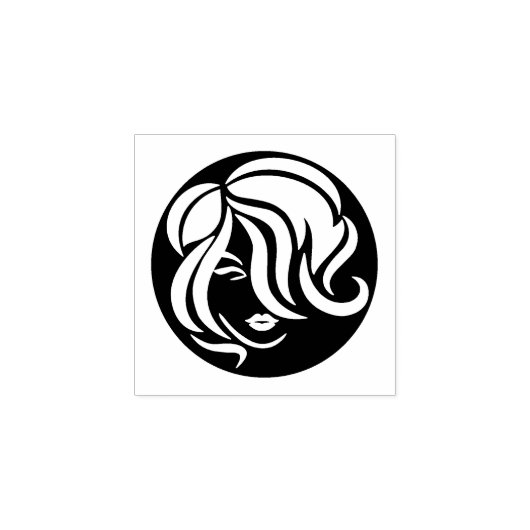 Haarstil - 1" Rund - Treuekarte Gummistempel (Prägung)