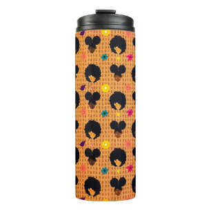 Haarstile für Afros und Afro Puffs Thermosbecher
