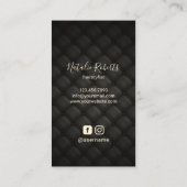 Haarstollen Moden Gold Schere & Schmetterlinge  Visitenkarte (Rückseite)