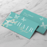 Haarsträhne & Butterfliegen Aquamarin