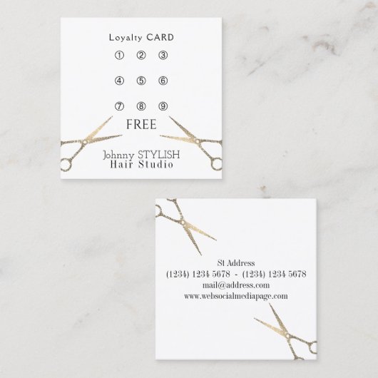 Haarstudio-Loyalitätskarte Treuekarte (Vorne/Hinten)